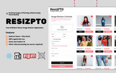 ResizPTO – Fast and Modern React Image Resizer Application