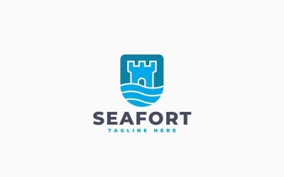 Seafort Castle Crest Logo Template Design
