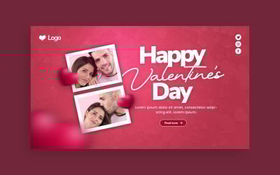 Webbanner-Vorlage für den Valentinstag 02