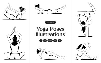 Yoga Poses Illustration Set