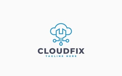 Cloud Fix Logo Template Design