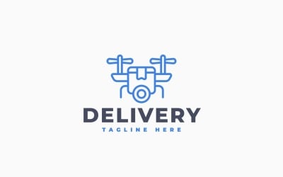 Design de modelo de logotipo para entrega por drones