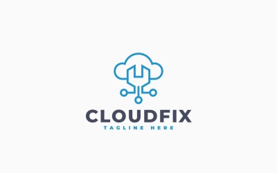 Шаблон дизайна логотипа Cloud Fix