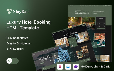 Staybari – Modelo HTML para reservas de hotéis de luxo
