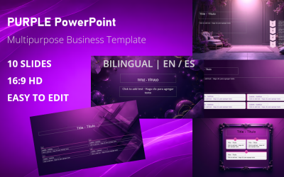 Amatista - Plantilla profesional de PowerPoint morada (Bilingüe / Inglés-Español)