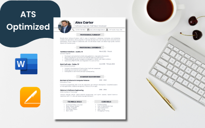 ATS Friendly Resume Template | Word, Pages &amp;amp; PDF | 1–3 Page CV