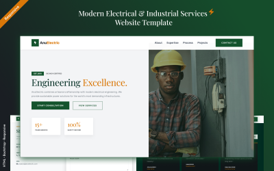 Electro – Industrial and Electrical Services Responsive HTML Landing Page