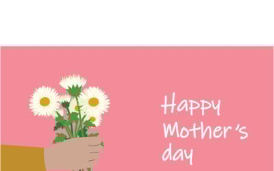 Illustration vectorielle mignonne pour la fête des mères : bouquet de muguet dans les mains, avec cadre floral.