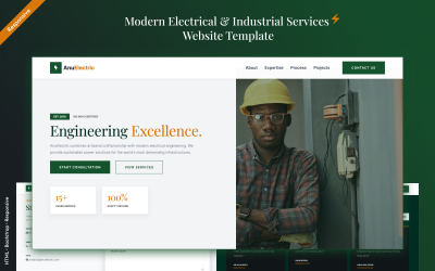 Pagina di destinazione HTML reattiva per servizi elettrici ed industriali