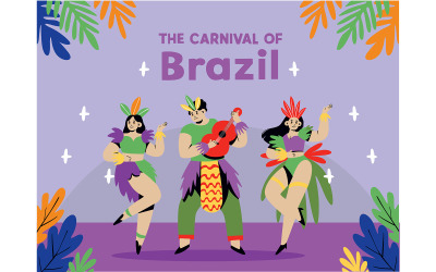 Ilustración festiva del carnaval brasileño