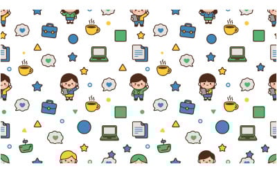 Illustration de fond kawaii sur le thème des affaires pour une utilisation numérique et de marque