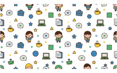 Kawaii affärstema bakgrundsillustration för digital och varumärkesanvändning