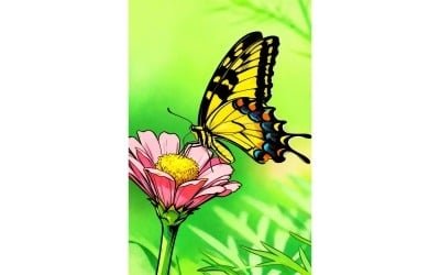 Monarch Beautiful Butterfly Photography (Ai Illustration Image + Vector Line Art)