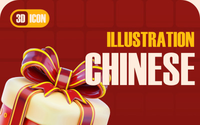 Stilisiertes 3D-Symbol zum Chinesischen Neujahr