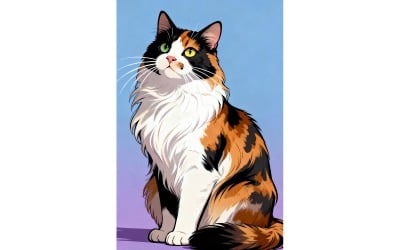 Close Up Portrait Cat (Ai Illustration Image + Vector Line Art)