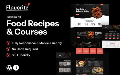 Flavorite – Food Recipes &amp;amp; Courses Elementor Template Kit