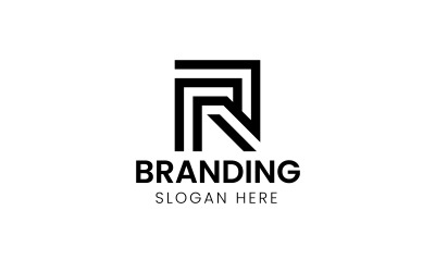 Line art letter R technology logo-1134