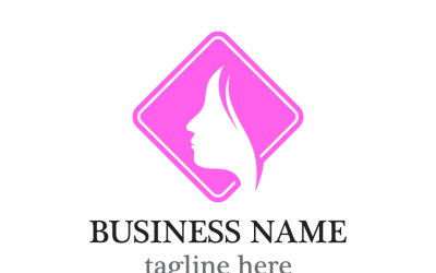 Modello di logo del volto di donna Bellezza e femminilità