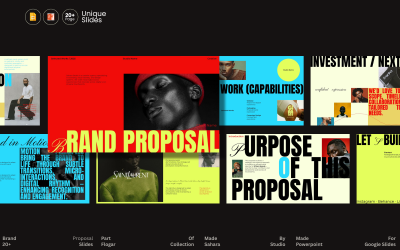 Presentationsmall för varumärkesförslag | Pitchdeck för kreativ byrå | Google Presentationer och PowerPoint.