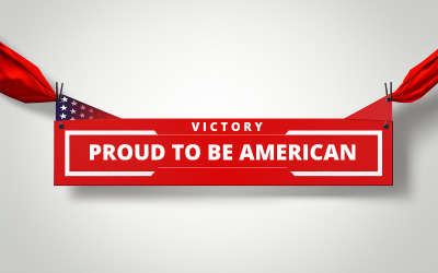 Büszke amerikai győzelmi banner hazafias függetlenség napja plakáttervvel
