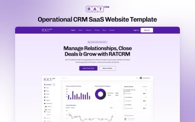 RATCRM – Modèle Elementor de gestion CRM et SaaS
