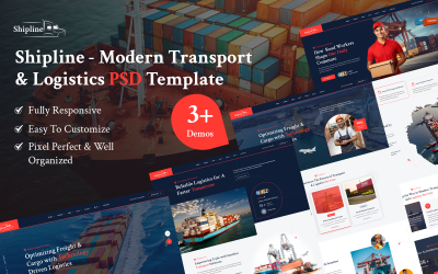 Shipline – Shipping, Cargo, Transport &amp;amp; Logistic Services PSD Template