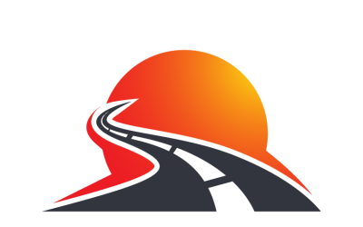 Szablon logo drogi dla nowoczesnego brandingu podróży i transportu