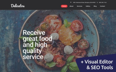 Delicatos - Eenvoudig Restaurant Moto CMS 3-sjabloon