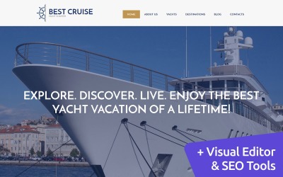 "Luxury Yachting Moto CMS 3 Template" 响应式Moto CMS 3 模板 #56058