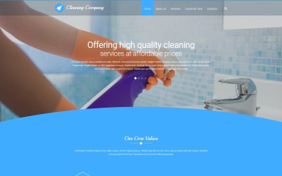 Modello di sito Web di soluzione di pulizia