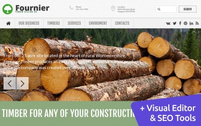 Moto CMS 3 Template namens "Wood Products" #56050