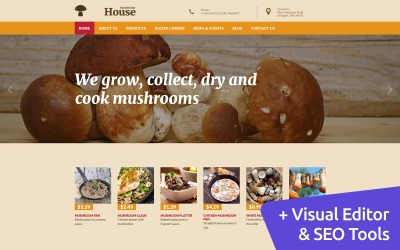 "Mushroom Farm" modèle Moto CMS 3 adaptatif #56099