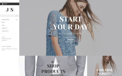 Tema Shopify responsivo de vestuário