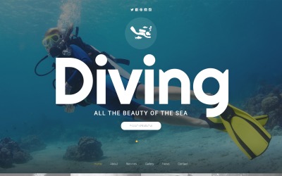 Webbplatsmall för dykning