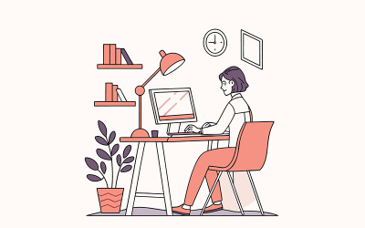 Creative freelancer working comfortably in his home office environment