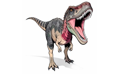 3d Rendering Dinosaur Utahraptor White (Ai Illustration Image + Vector Line Art)