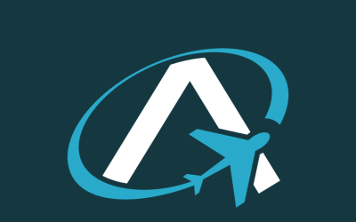 Letter A and Plane Logo Template Travel and Aviation Branding