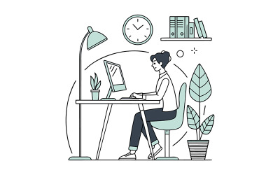 Professional working remotely in a comfortable home office