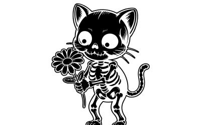 A striking illustration in a spooky cute kawaii style