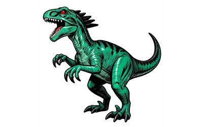 Dinosaur Toy (Ai Illustration Image + Vector Line Art)