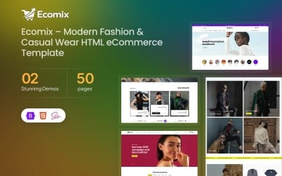 Ecomix – Moderne mode- en vrijetijdskleding HTML e-commerce template