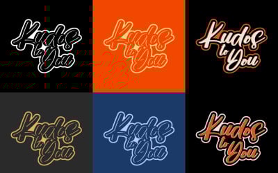 kudos to you hand lettering script typography vector for motivation and success