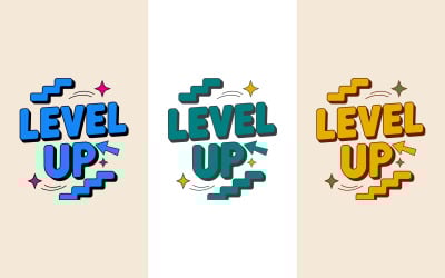 Level Up Retro Gaming Typography Vector T-shirt Design
