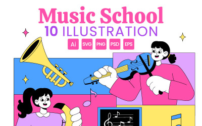 10 иллюстраций музыкальных школ