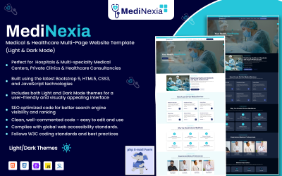 Medinexia – Modello di sito Web multipagina per medicina e assistenza sanitaria Modello medico