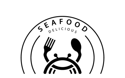Modèle de logo de crabe pour une image de marque créative de produits de la mer