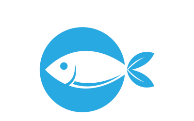 Modèle de logo Poisson bleu - Branding océanique moderne et épuré