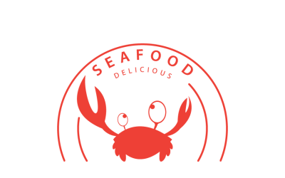 Modello di logo del granchio Marchio creativo per oceano e frutti di mare