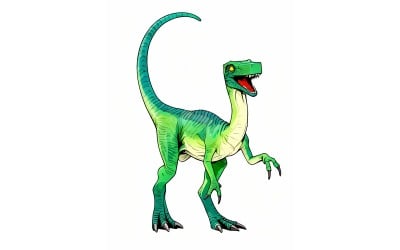 Ntalya Turkey Scary Predatory Dinosaur (Ai Illustration Image + Vector Line Art)