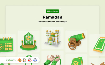 Pakiet ikon 3D z okazji Ramadanu